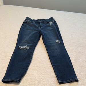 Judy Blue Dark Blue Distressed Boyfriend Jeans